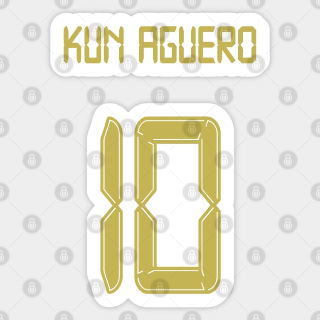 Kun Aguero Man City 10 gold shirt Sticker by Alimator